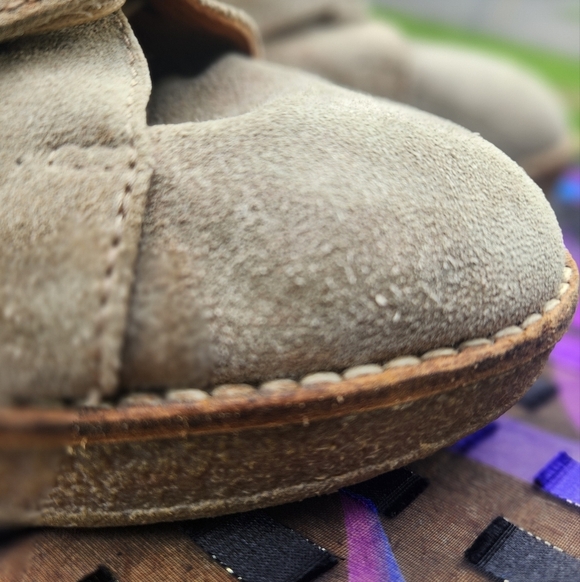 Madewell Suede Lace Up WEDGE Booties MONK strap Buckle 3.5" HEIGHT SZ 9.5 - Picture 3 of 15